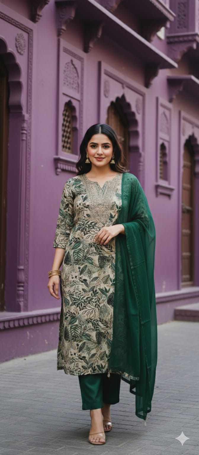 Salwar Set Dark Green