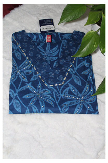 Women's Salwar Suit with Dupatta and Botton Pant Cotton V Neck.