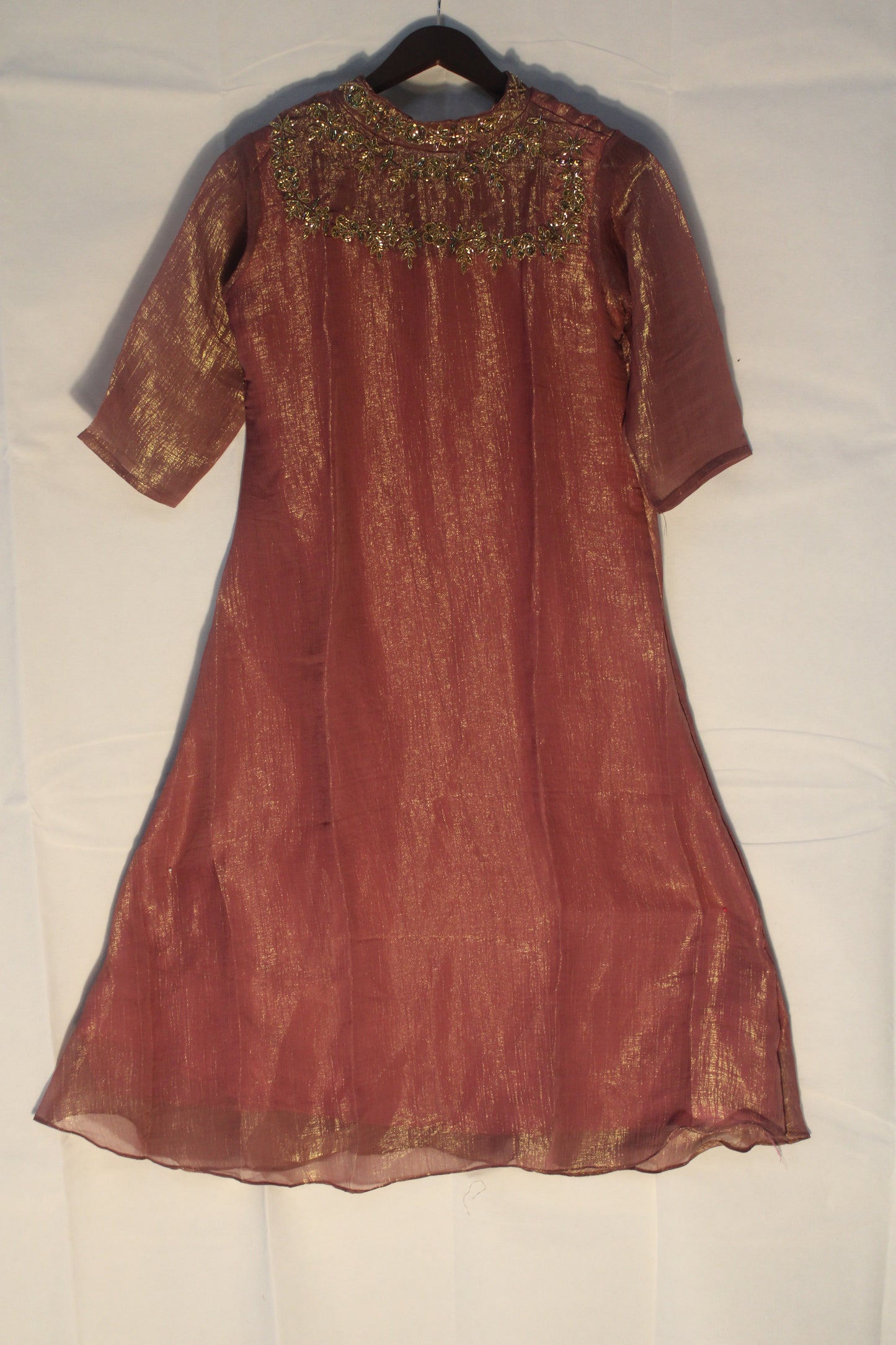 Women's Kurthi Georgete Plain on Jewel Neck Embroidery