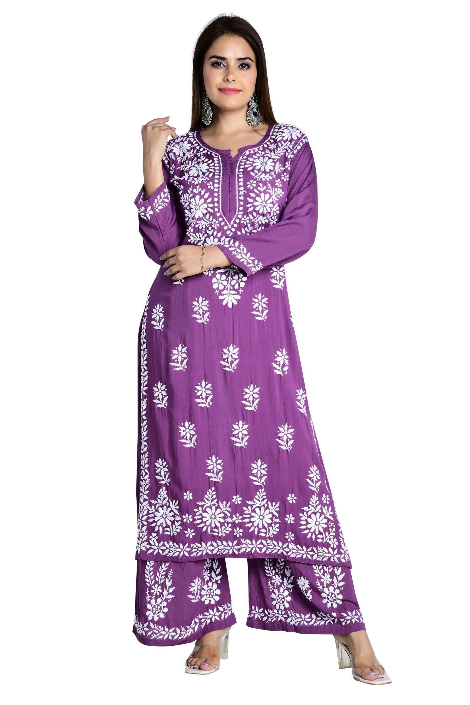 Chikan Kari Co Ord Set  8998
