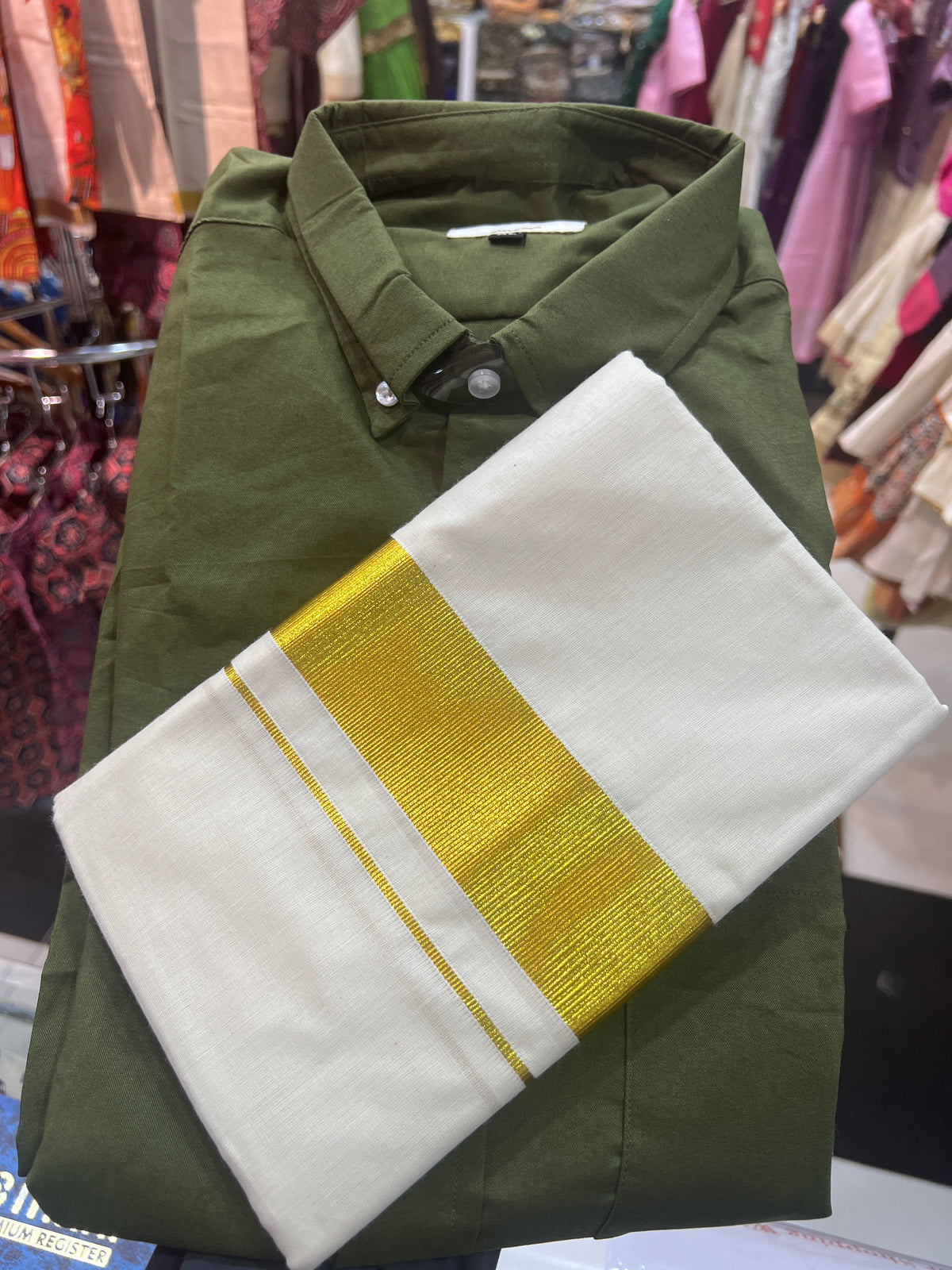 Onam Compo shirt with mundu