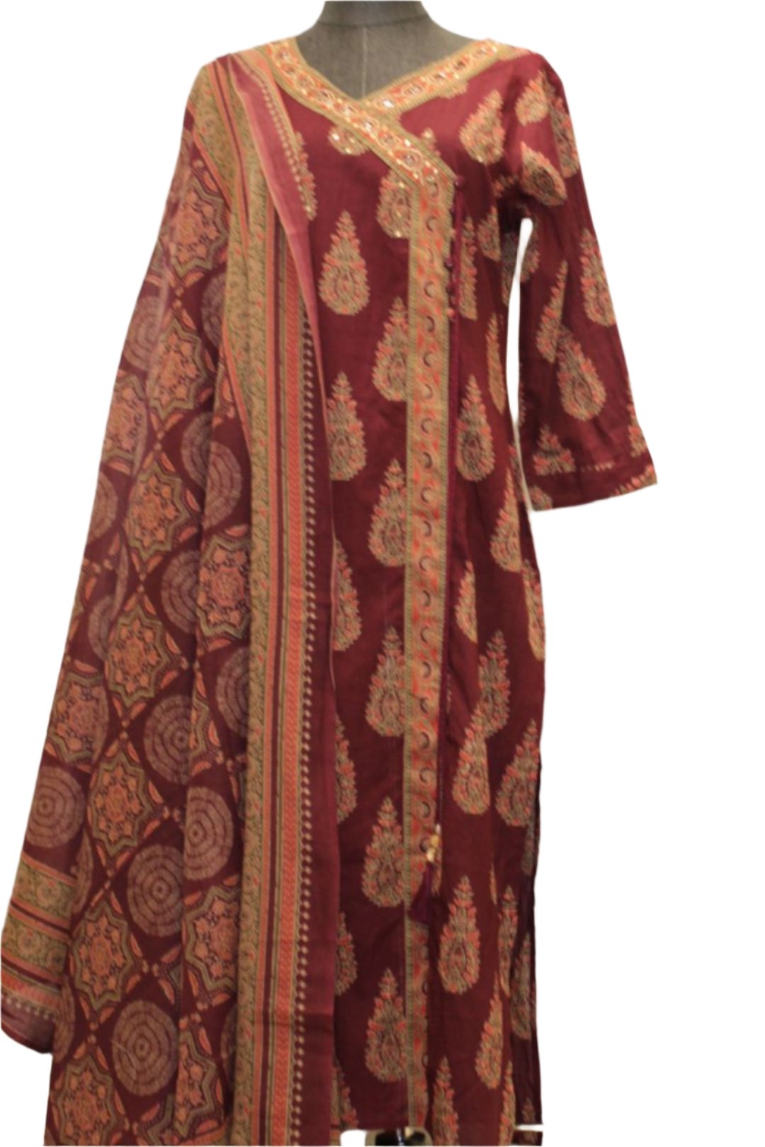 Salwar kameez with dupatta made with Cotton Dupatta