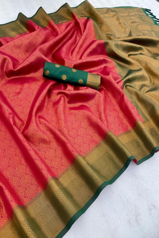 Soft Silk Saree With Blouse.