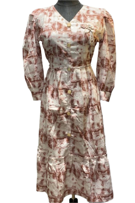 Western Frock With V-neck.