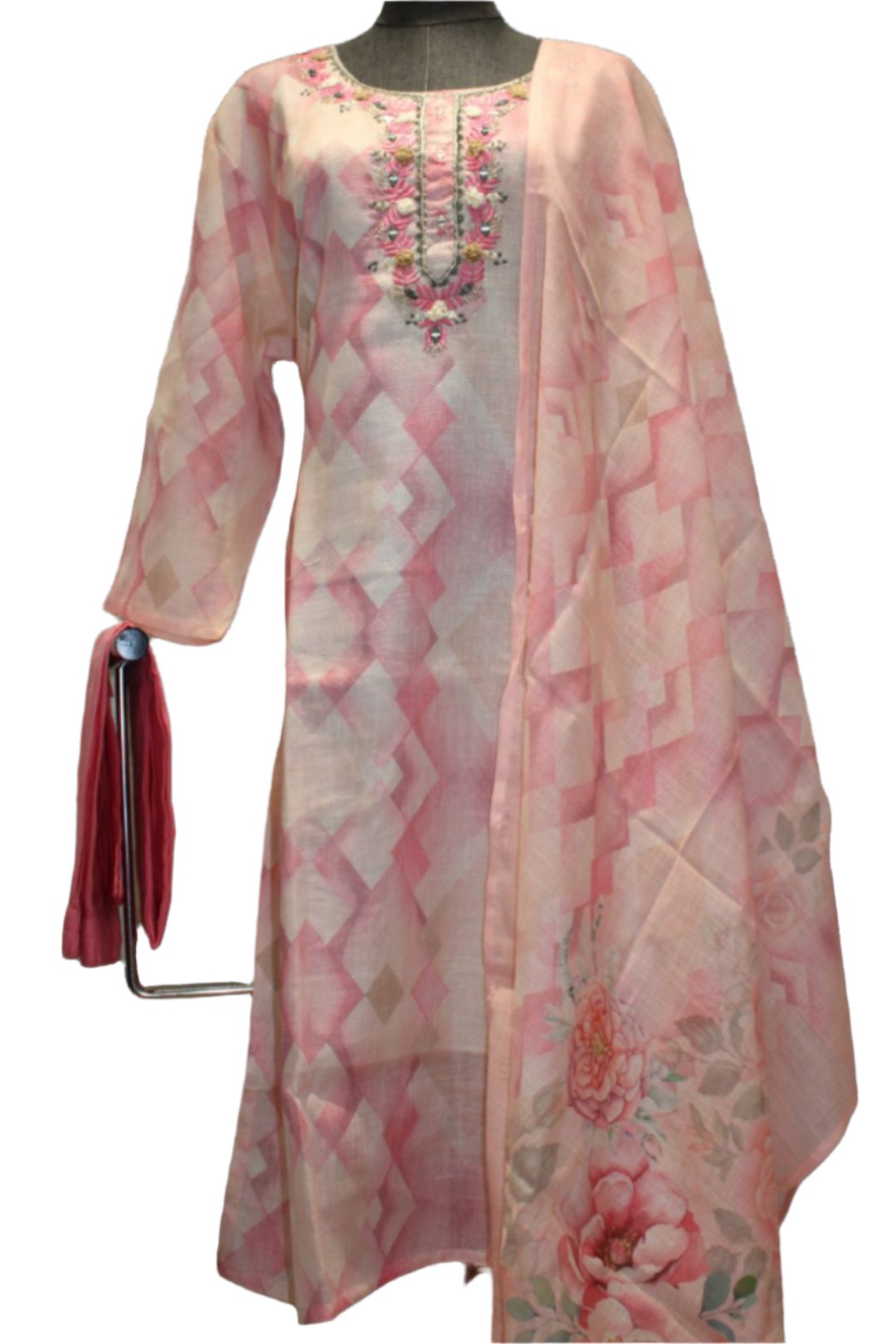 Traditional South Asian Salwar kameez with dupatta