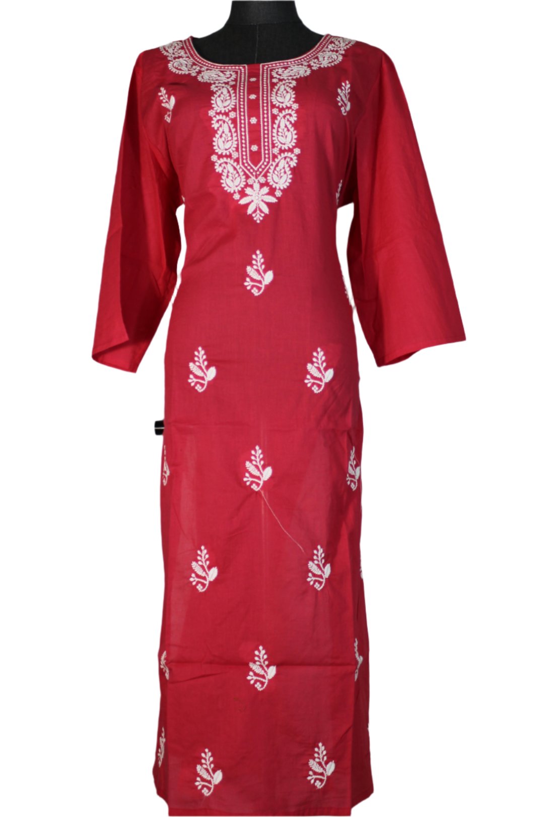 Single Chikankari kurti  features with  hand made embroidery.