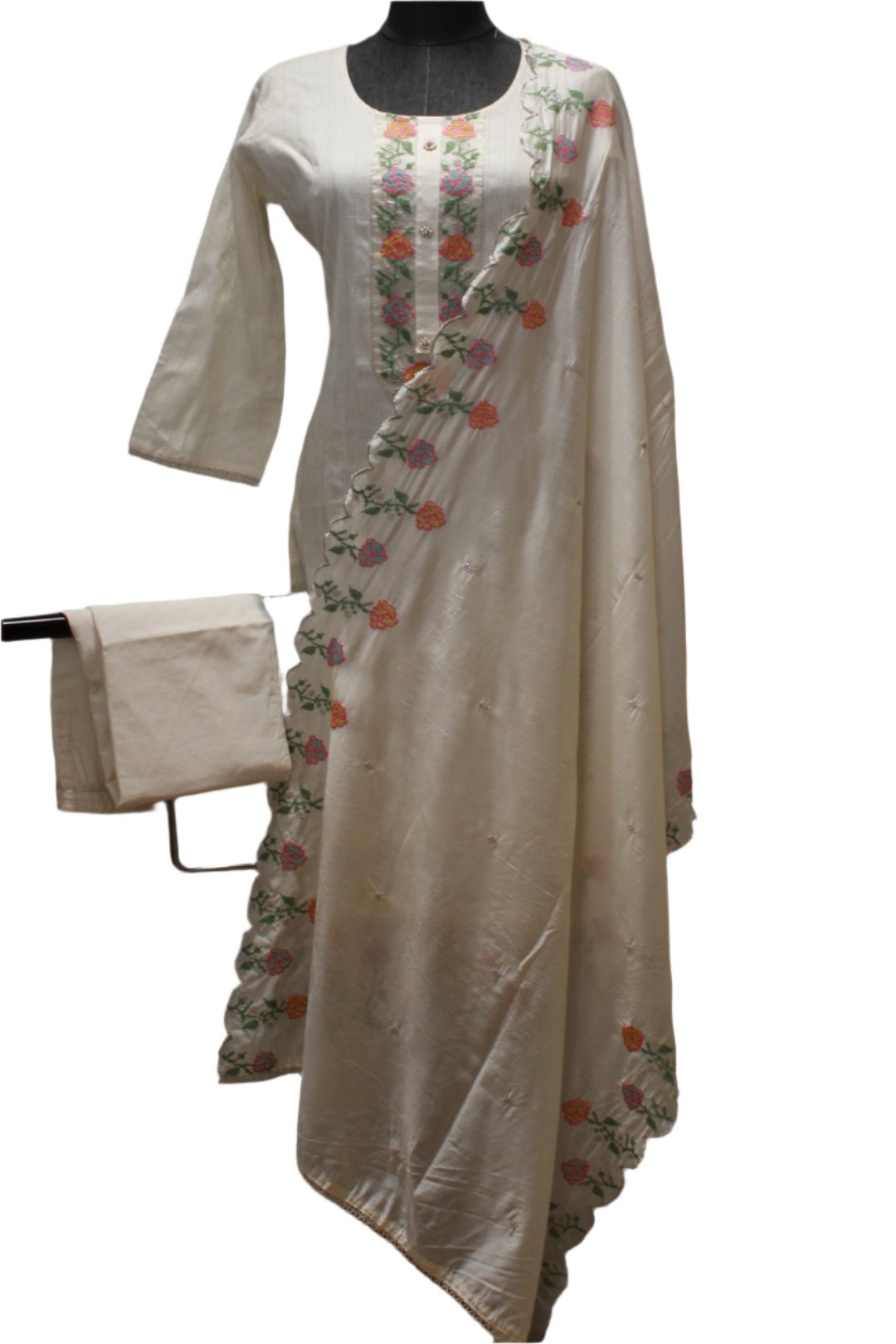 Off White  Cotton Salwar Kameez