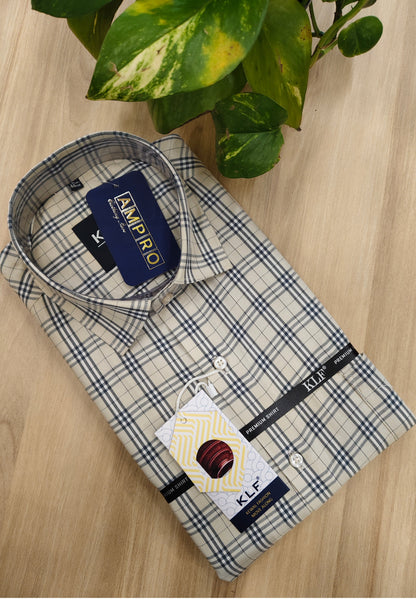 Men's wear  cotton check pattern with full sleeve premium quality shirt.