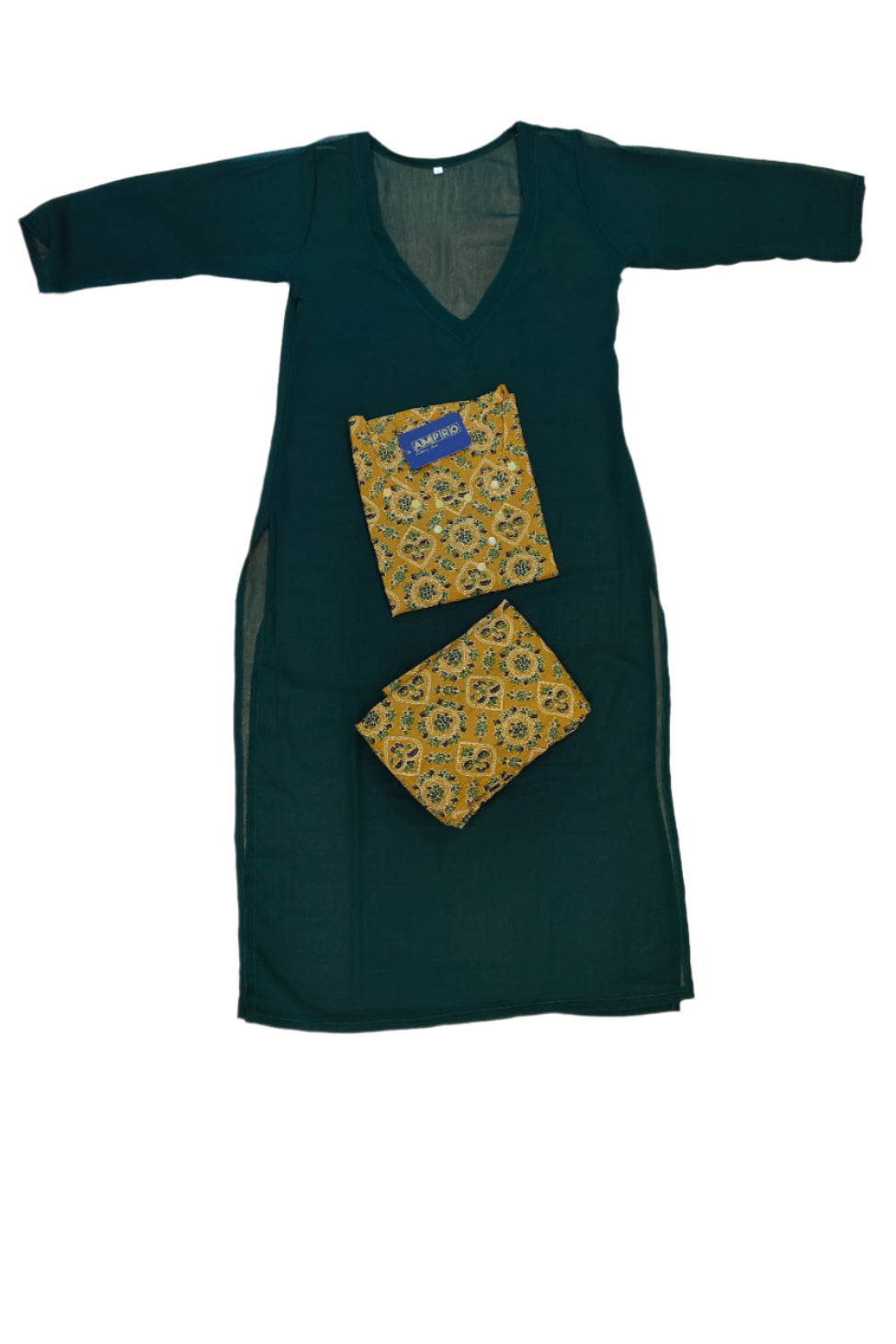 Women's wear cotton salwar with georgette over coat pattern.