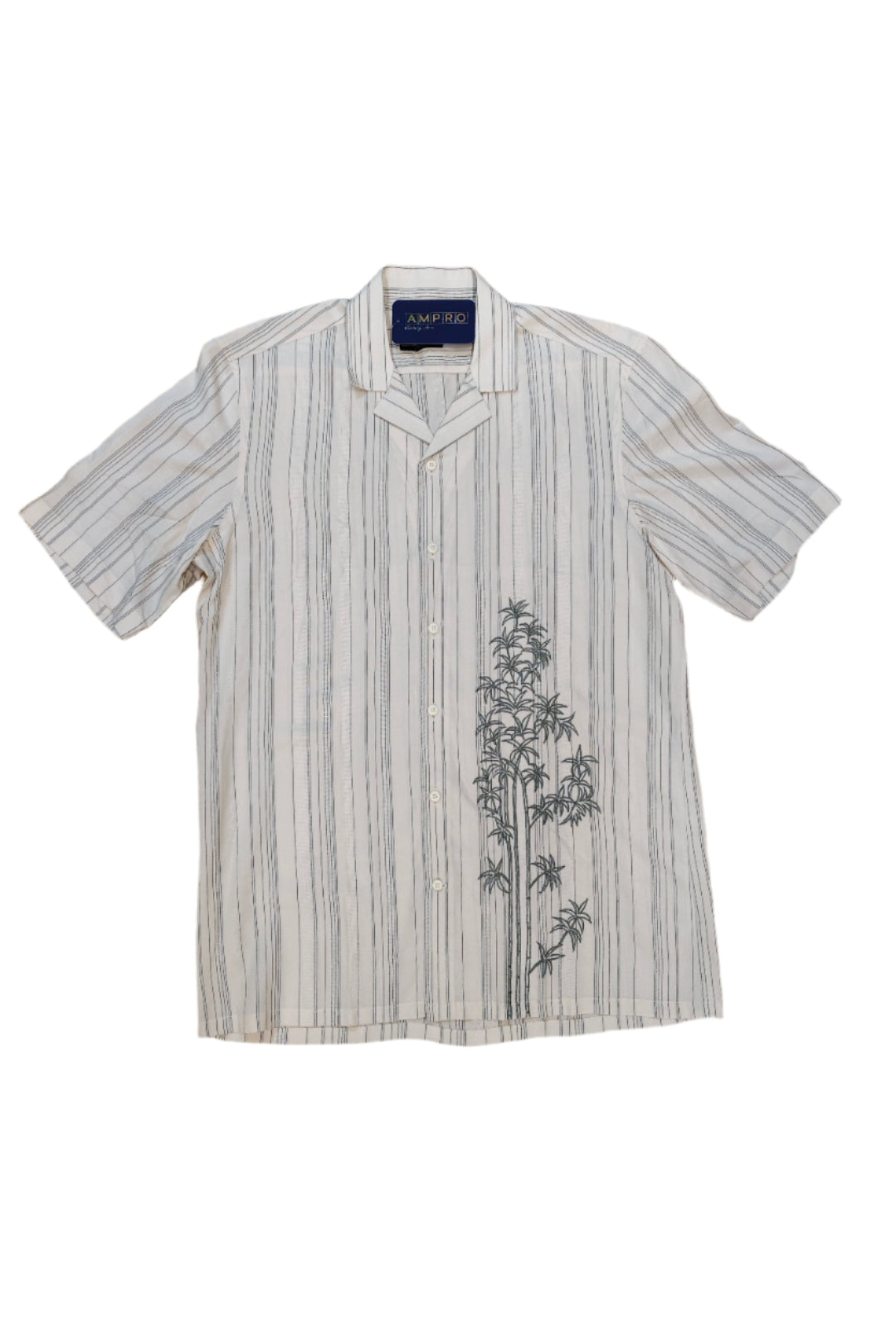 Men's wear cotton half sleeves shirt with embroidery pattern.