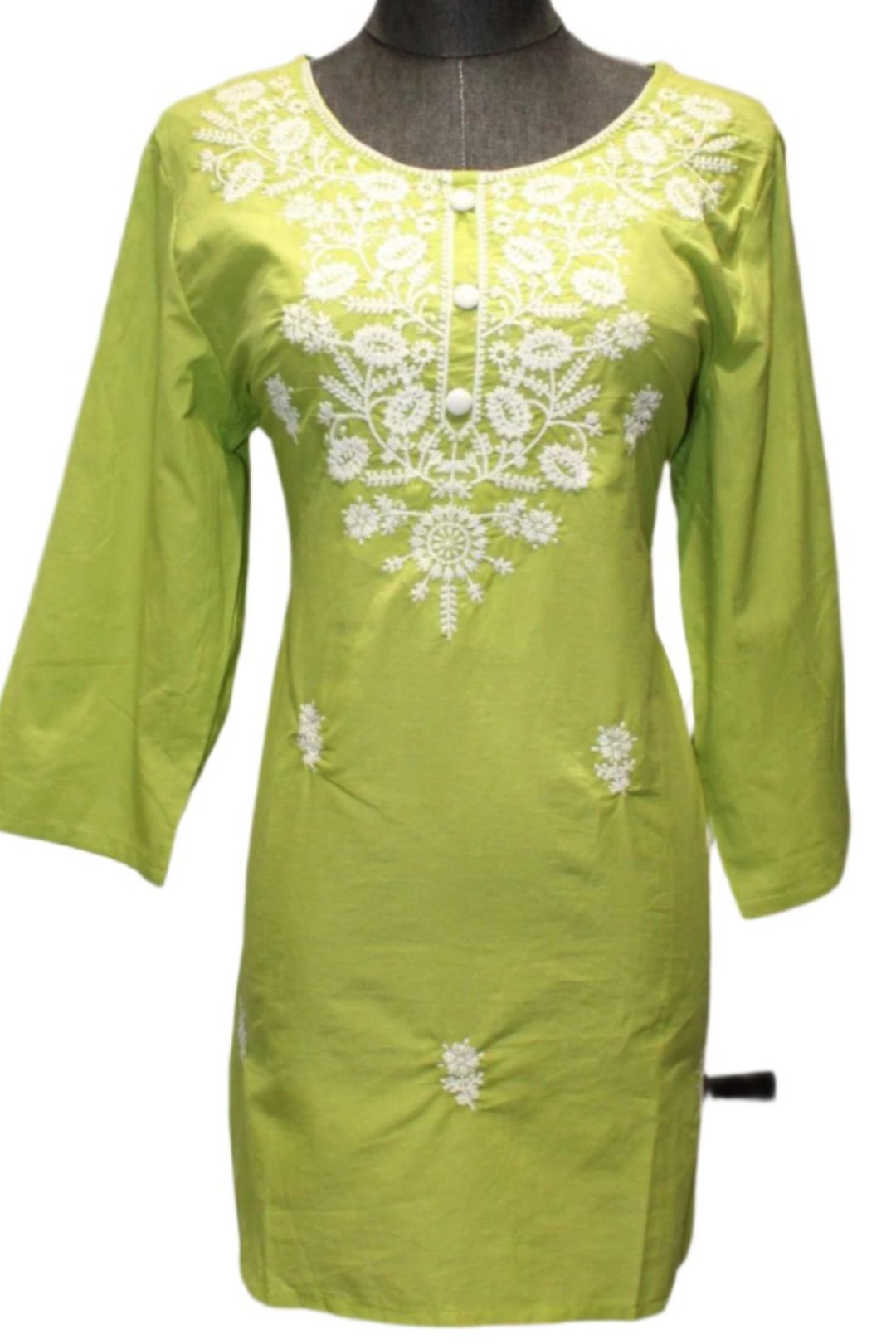 Beautiful teal blue chikankari kurti.