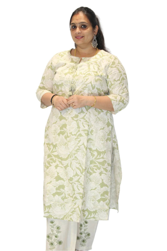 Beautiful Floral Printed Cotton Kurta Set