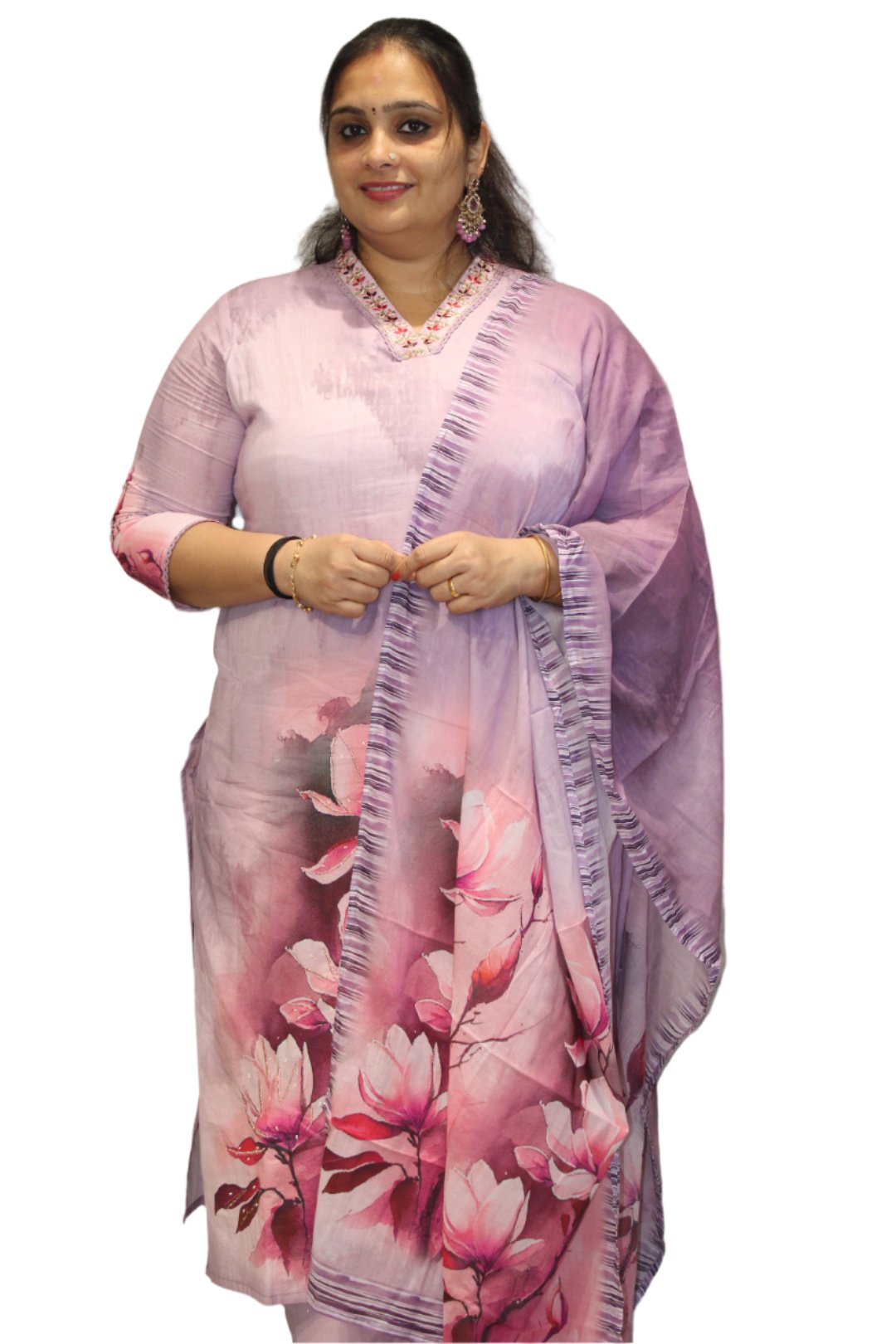 Salwar Suits with Dhupatta and Bottom Digital Print Floral Pattern..