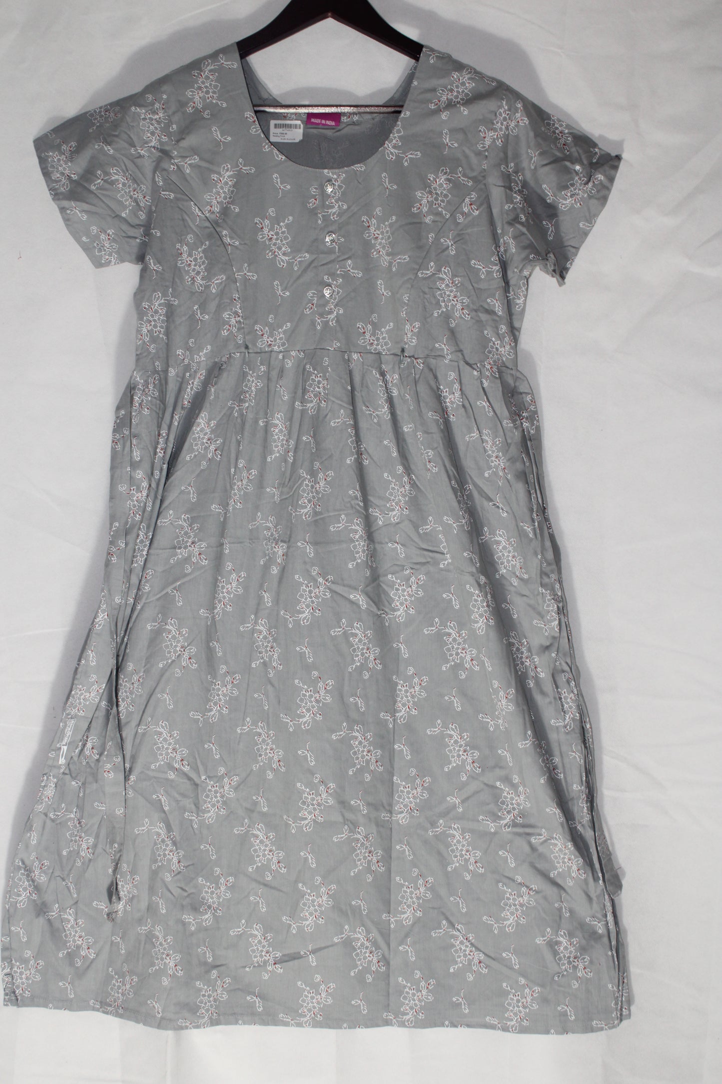 Women's Feeding Type Frock Nighty Cotton with Different Shades