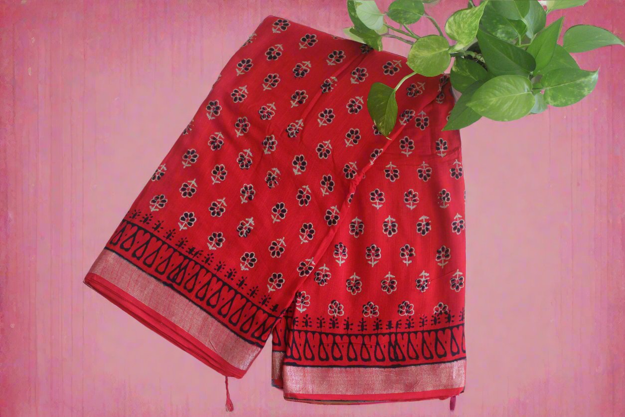 Women's Saree  Linen Bagru