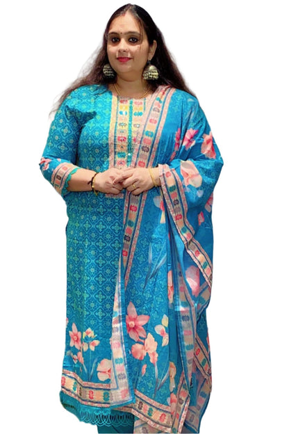 Beautiful Turquoise Coloured 3 piece Kurta Set