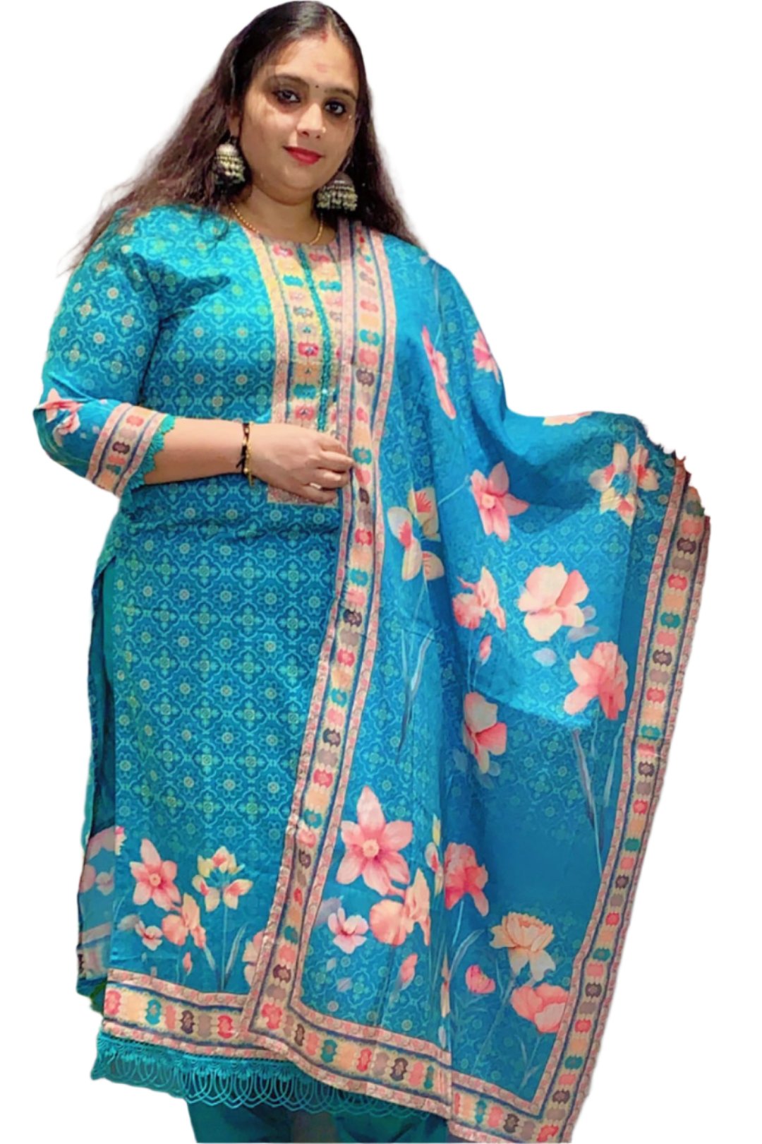 Beautiful Turquoise Coloured 3 piece Kurta Set