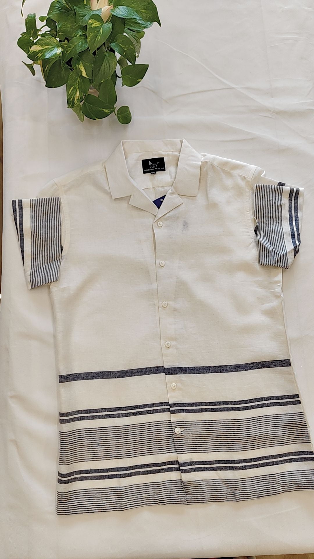 Men's wear cotton Linen Half Sleeves Shirts With trouser