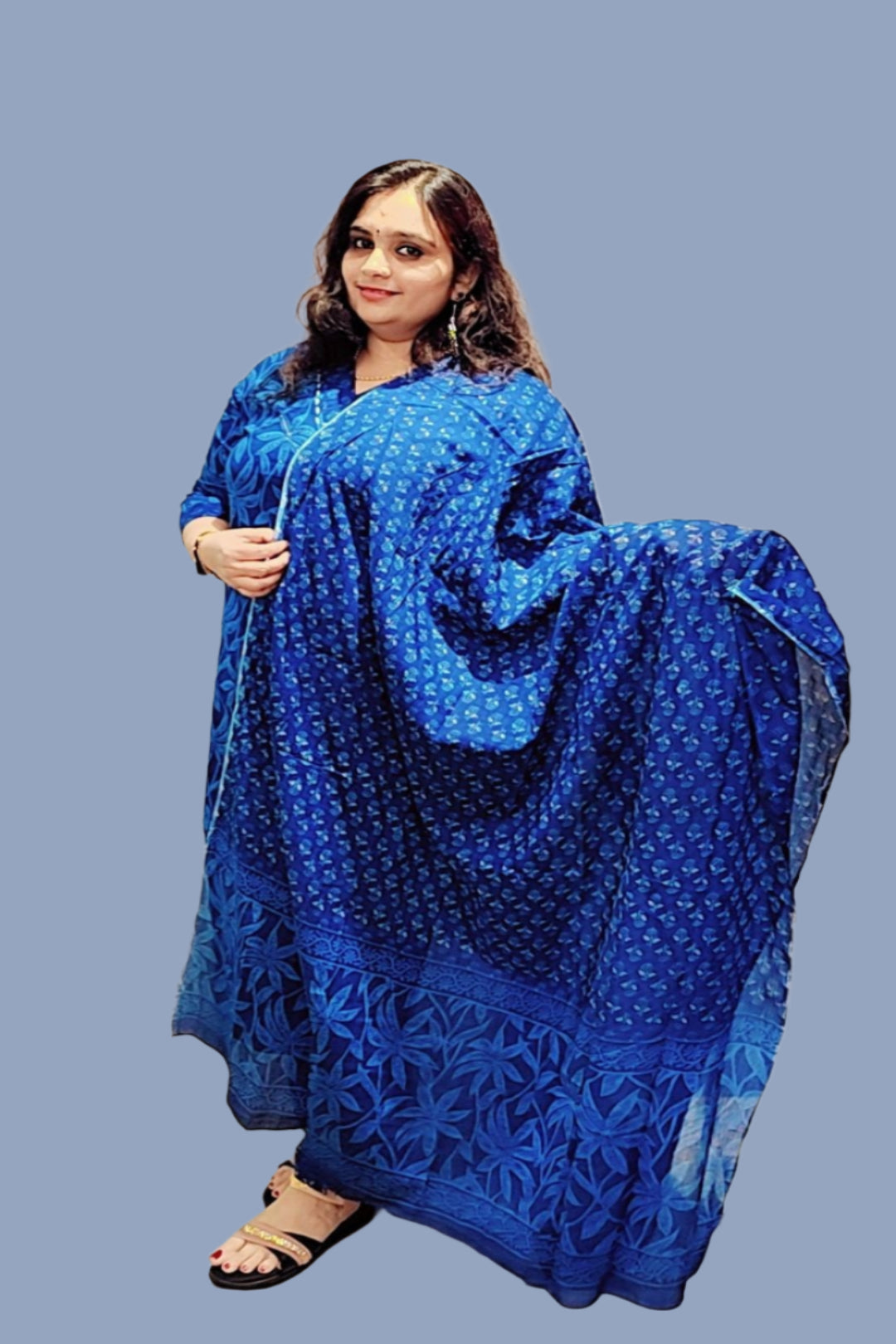 Women's Salwar Suit with Dupatta and Botton Pant Cotton V Neck.