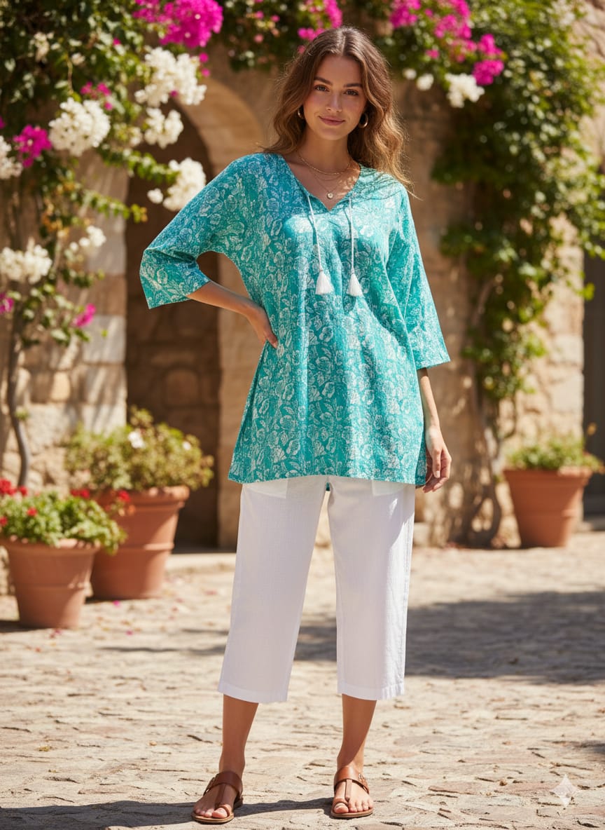 Short Length Top sky blue