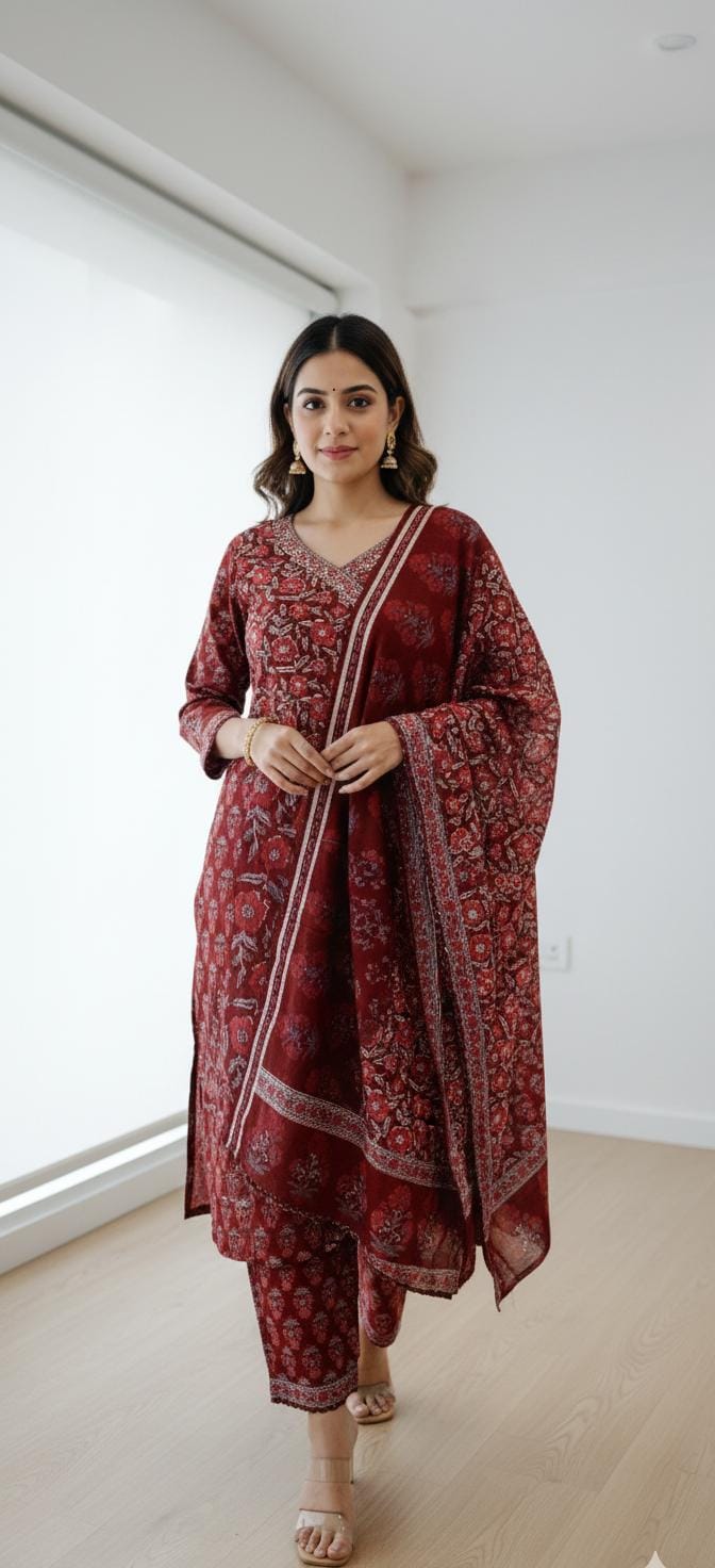 Maroon Colour Salwar 089043