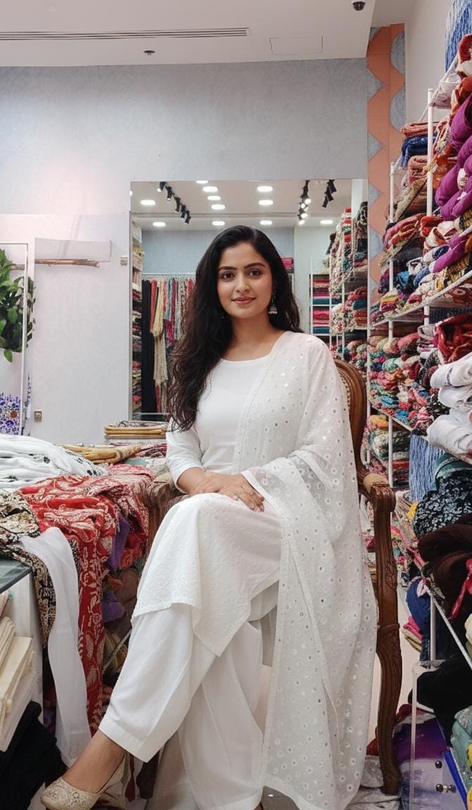 Full White Salwar Set000104