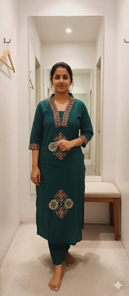 Salwar Set  V Neck