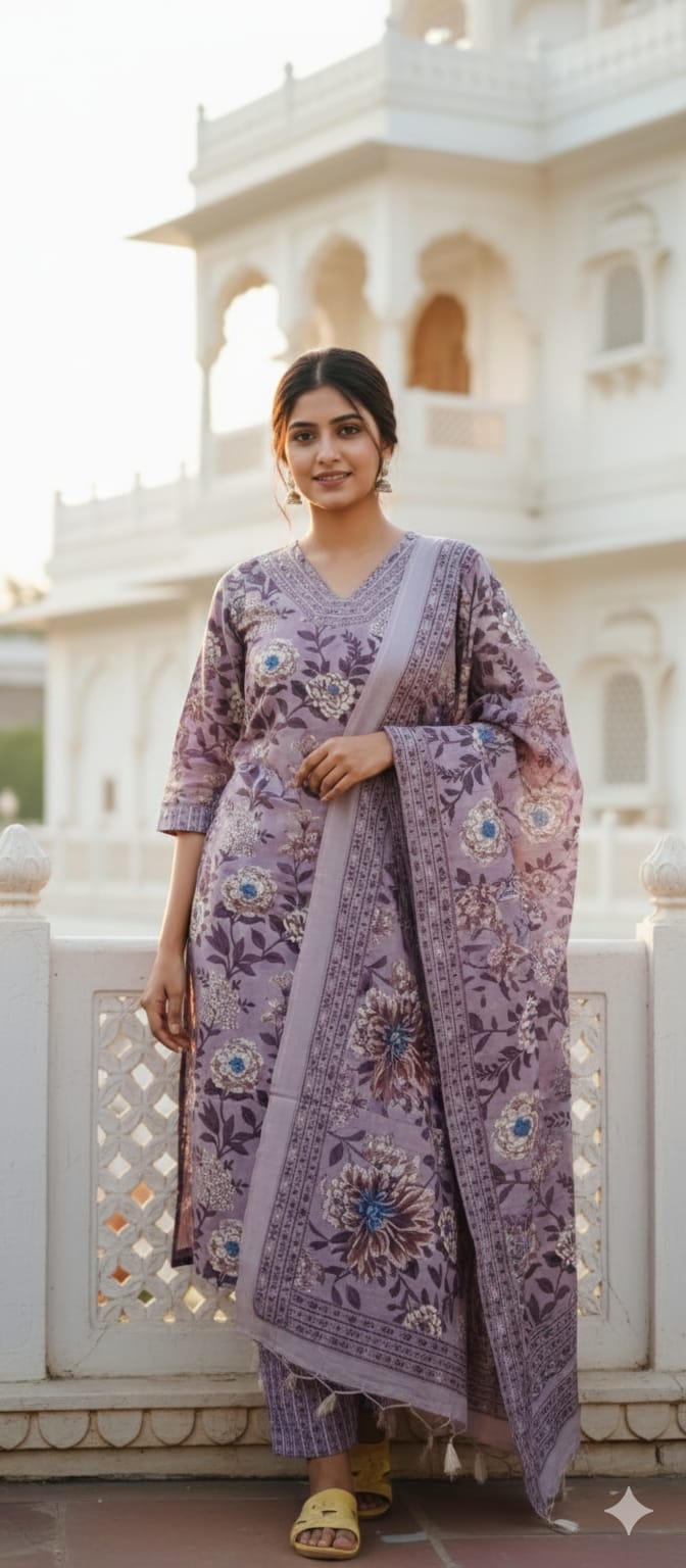 Salwar Set Flower Printed 3435