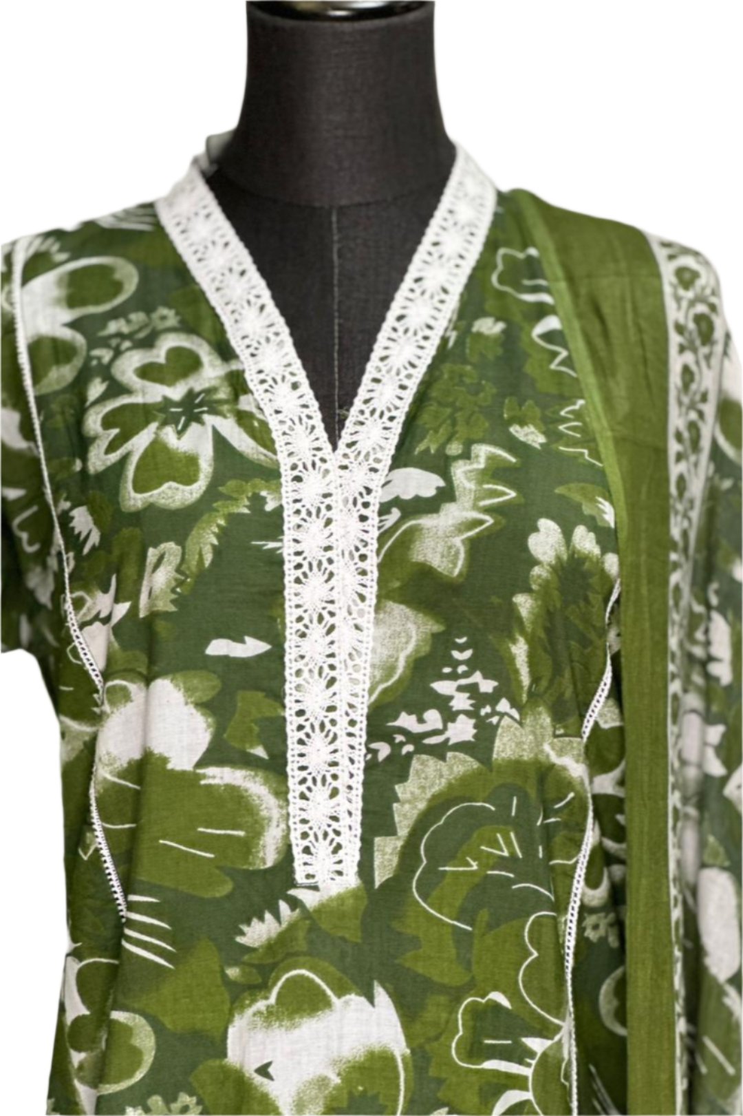 Floral Patterned Kurti With Matching Dupatta Made with Pure Cotton Fabric.