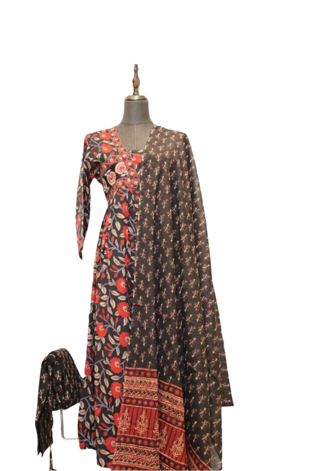 Cotton Salwar kameez with dupatta including intricate design extends throughout the dress.