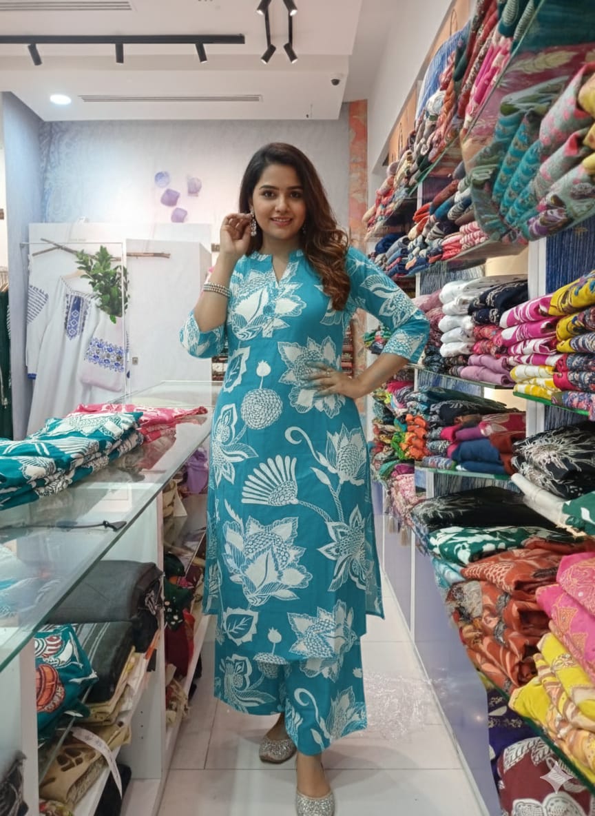 Co Ord Set 26558 RF Beach printed pattern