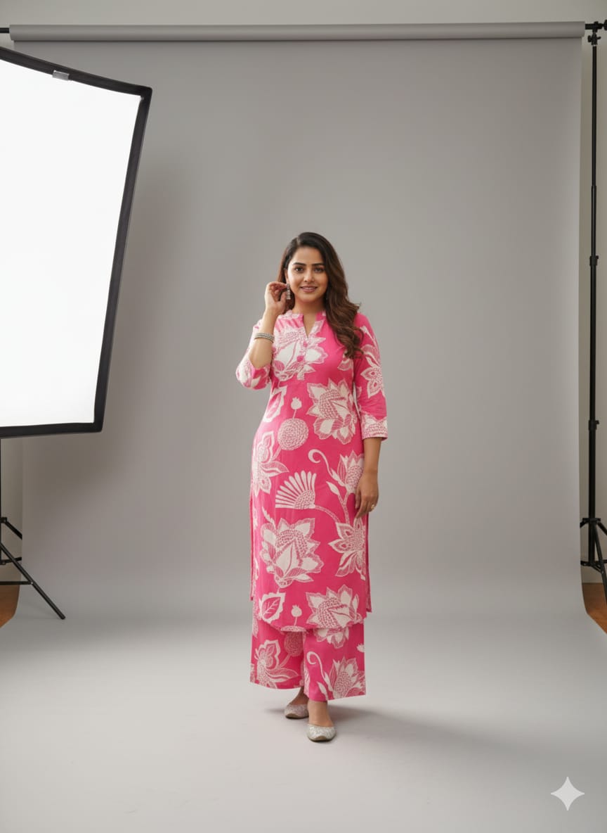 Co Ord Set 26558 RF Beach printed pattern