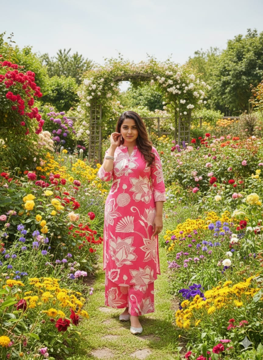 Co Ord Set 26558 RF Beach printed pattern