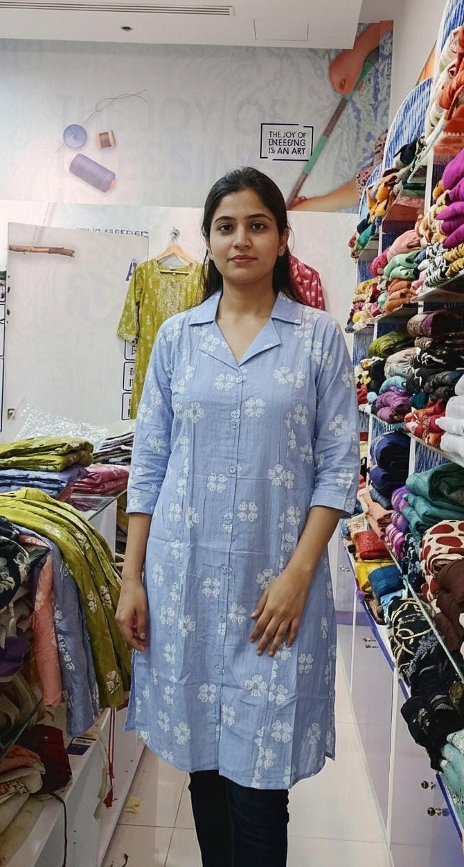 Single Kurti With Neck 00069