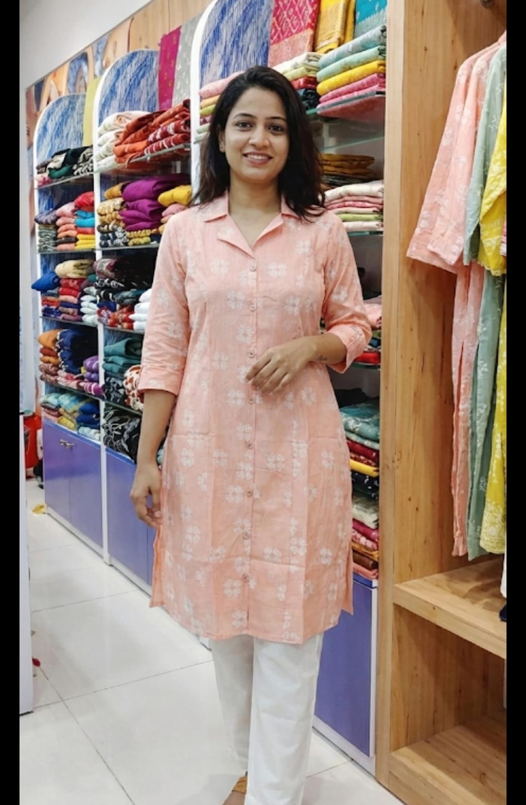 Single Kurti With Neck 00069