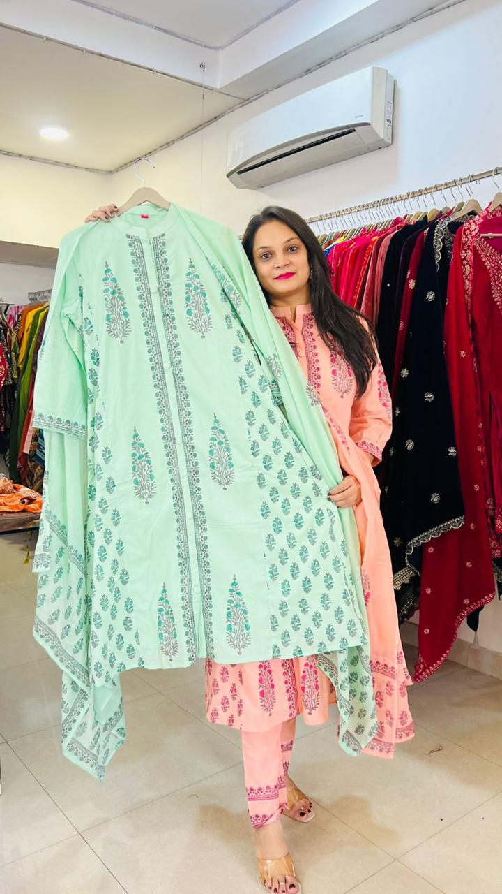 Block Printed Aline Cotton 7