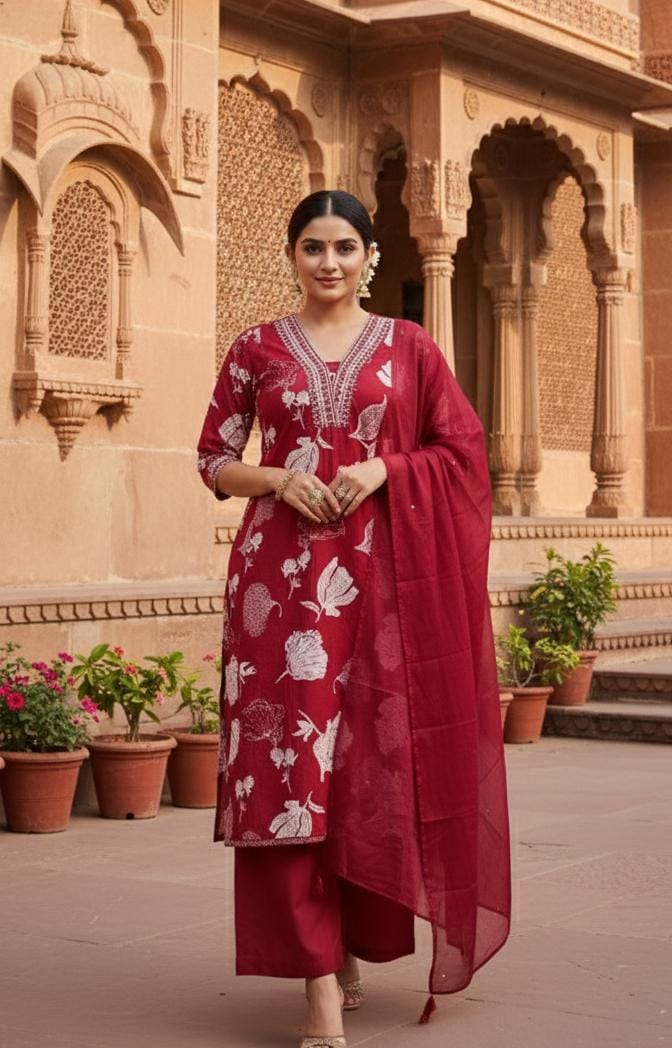 Salwar Set Maroon  0032