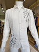 Men's cotton Linen full Sleeves Shirts with embroidery pattern.