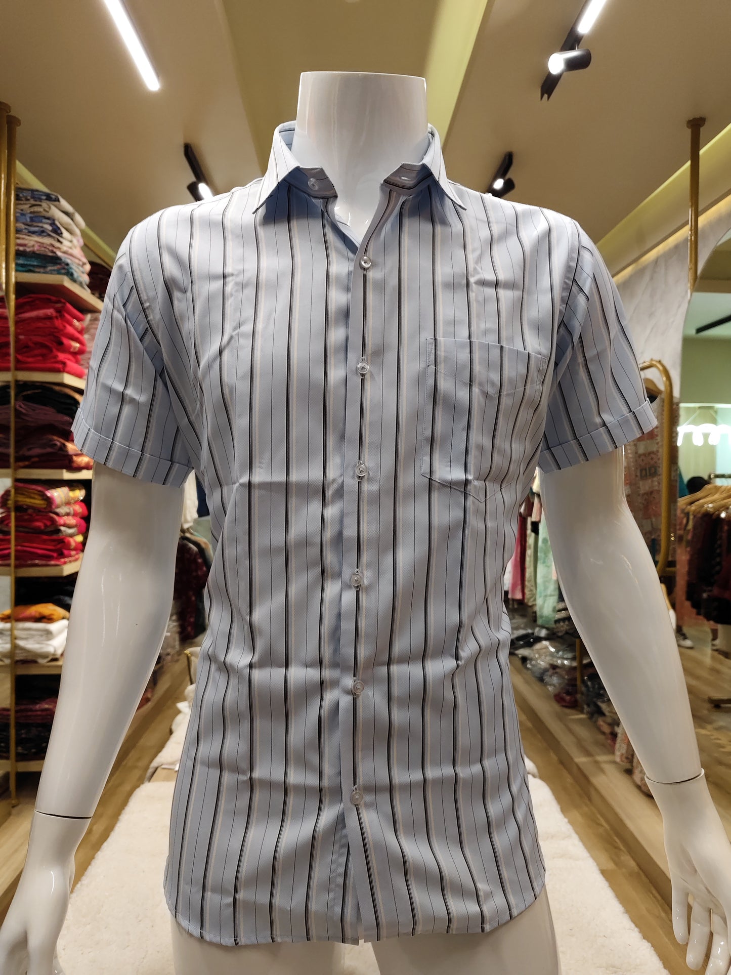 Men's wear check pattern half sleeve with premium quality shirt.