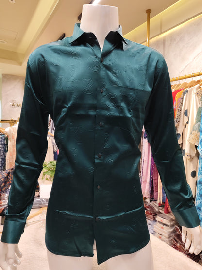 Men's wear satin embossed  full sleeve premium quality shirt.