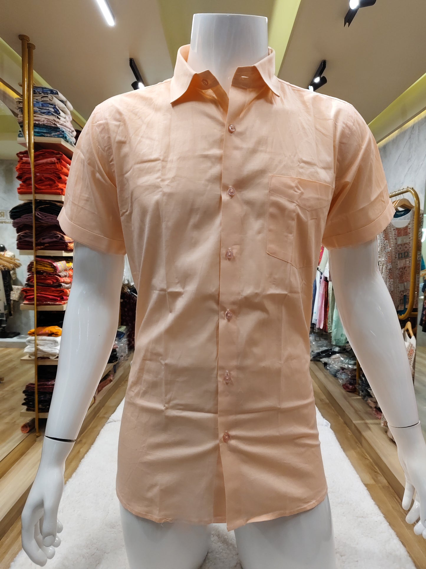 Men's wear linen cotton half sleeve with premium quality shirt.