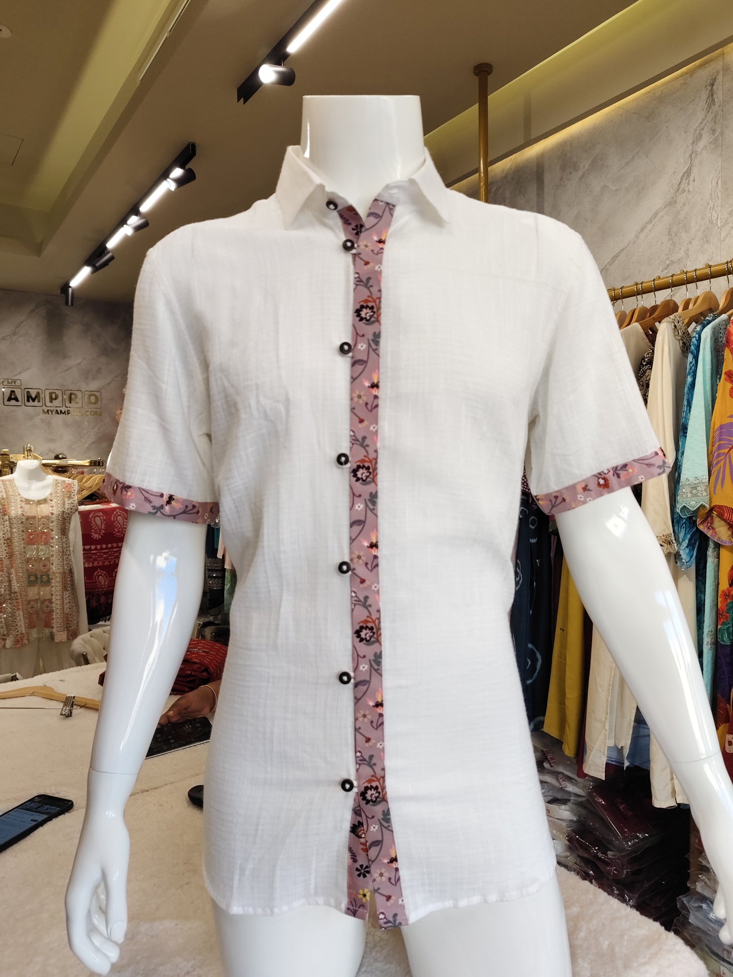 Men's wear cotton Linen embroidery full Sleeves Shirt.