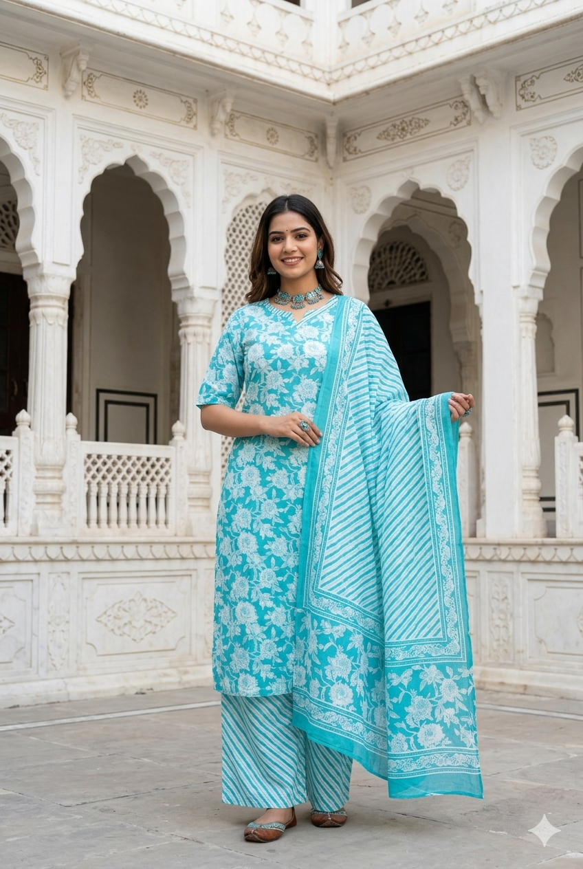 Salwar Set 8676 Sky Blue
