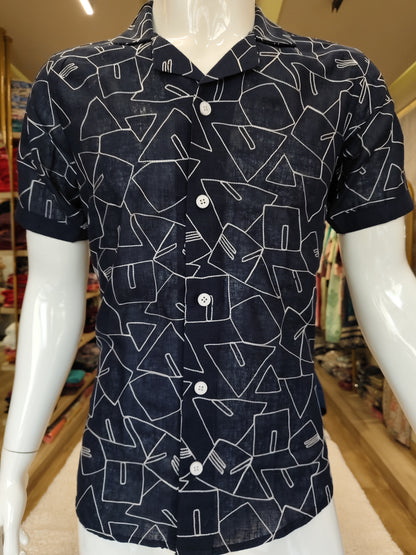 Men's wear cotton embroidery half sleeve with premium quality shirt.