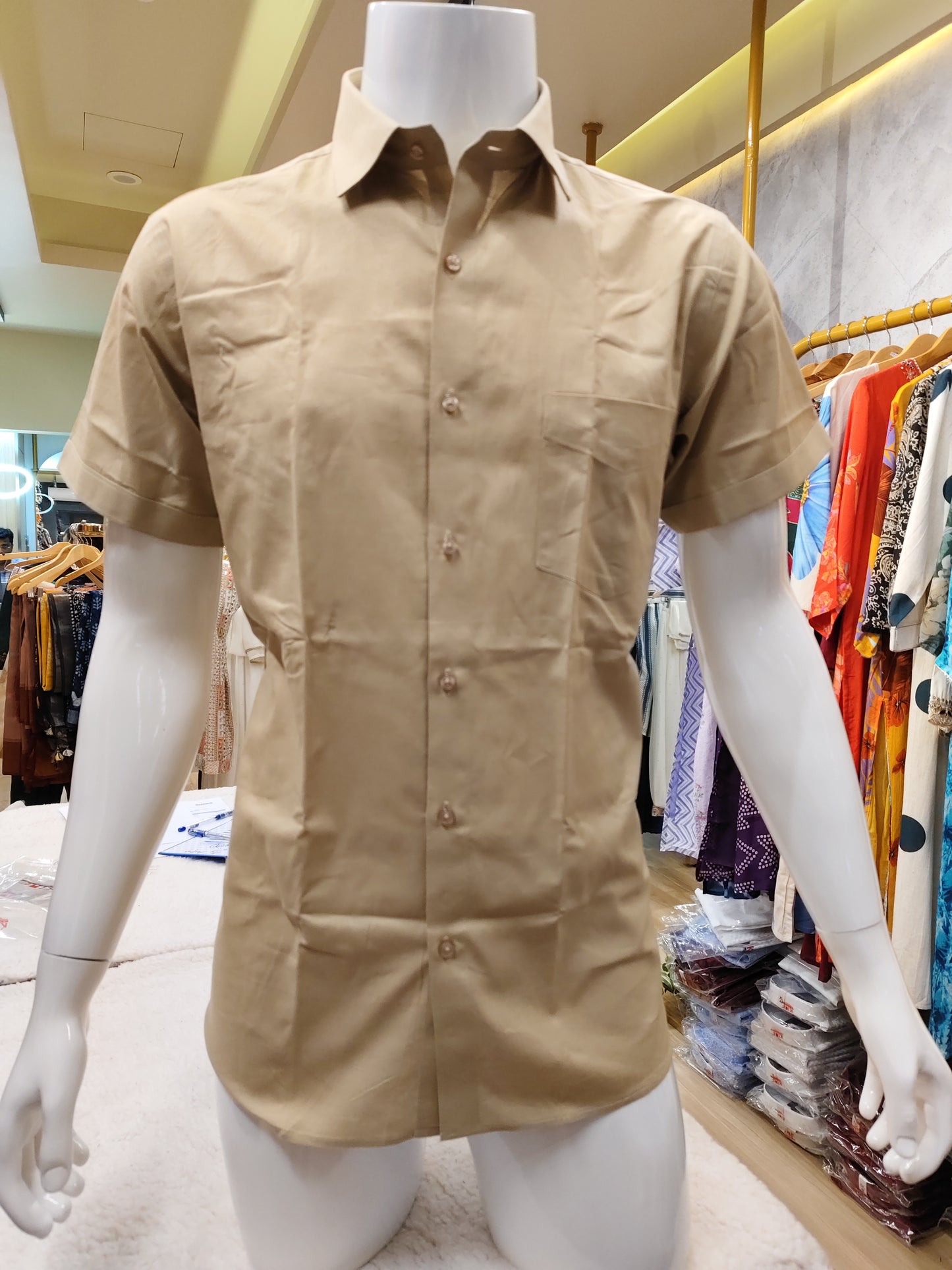 Men's wear linen cotton with half sleeve premium quality shirt.