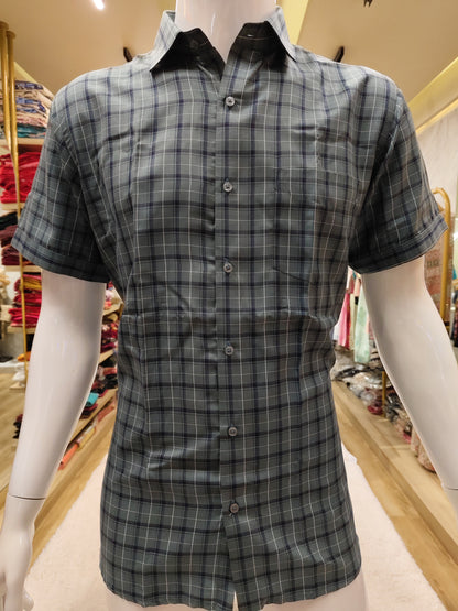 Men's wear check pattern half sleeve with premium quality shirt.